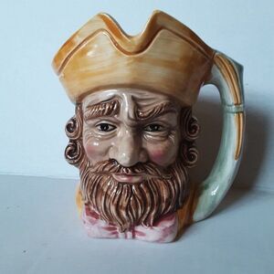 Toby Mug Jug Vintage Japan Character Face Head Brown Beard Pirate